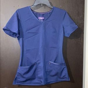 Purple label yoga line by healing hands scrub top